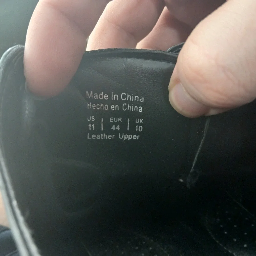 Aldo Leather Derby Dress Shoes 11 Black Square Toe‎ Formal Business Professional